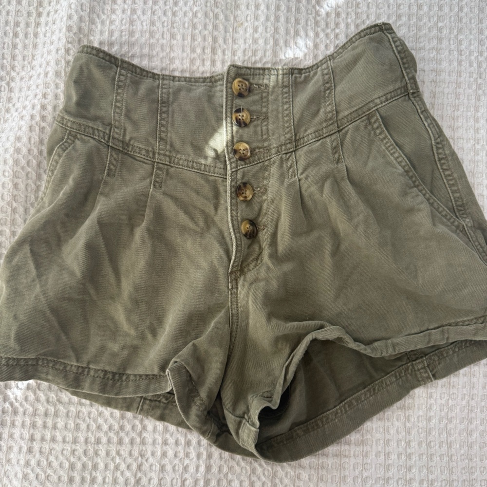Forever 21 High Waist Green Shorts